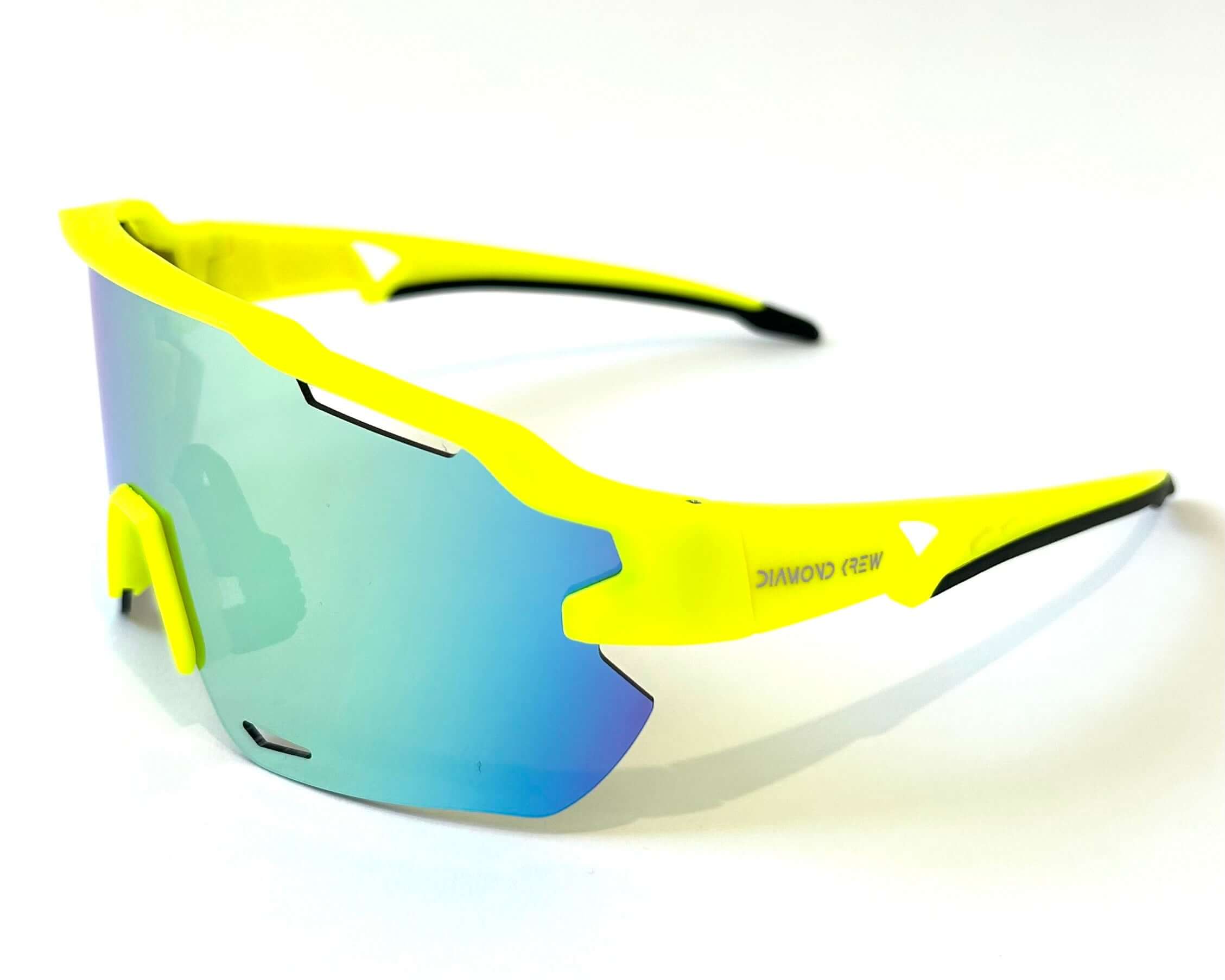 Diamond Krew Neon Yellow Baseball Sunglasses | neon yellow frame product view