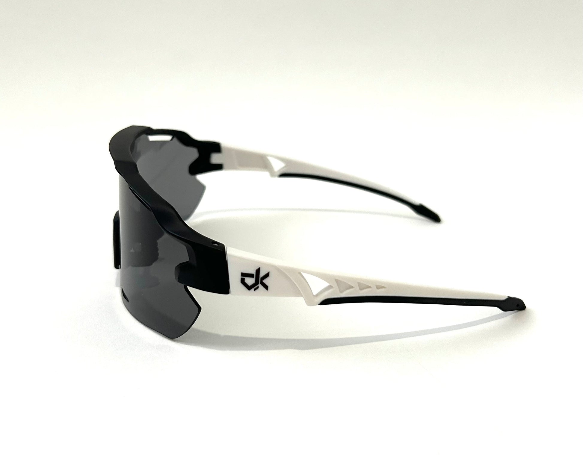 Diamond Krew Phantom Baseball Sunglasses | black and white frame and lens detail