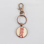 The Baseball Seams Company Baseball Seam Keychain made with used baseball seams, product detail view