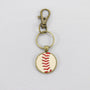 The Baseball Seams Company Baseball Seam Keychain made with used baseball seams, product detail view