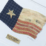 Texas State Flag Original Artwork featuring baseball stitches, navy jersey, and a golden star.