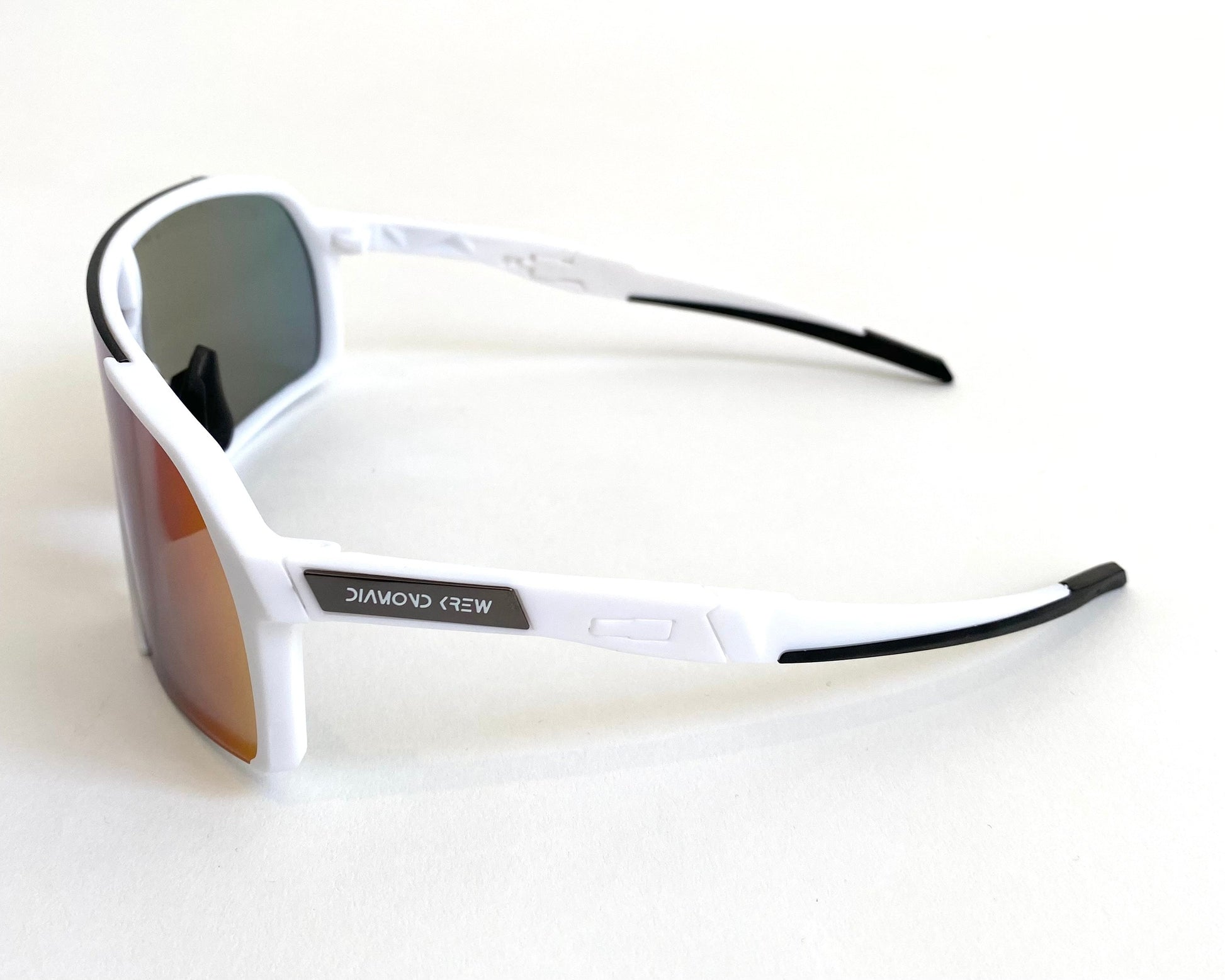 Diamond Krew Jaws Baseball Sunglasses | white frame and lens detail
