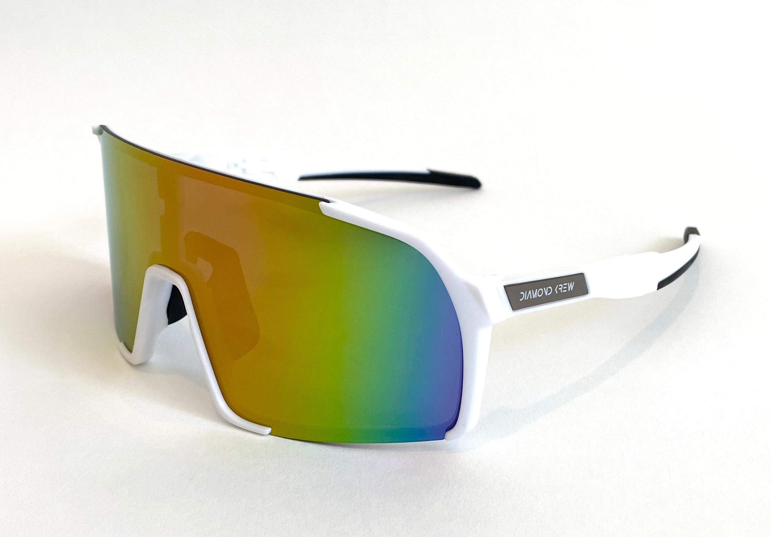 Diamond Krew Lucky Baseball Sunglasses | white frame product view