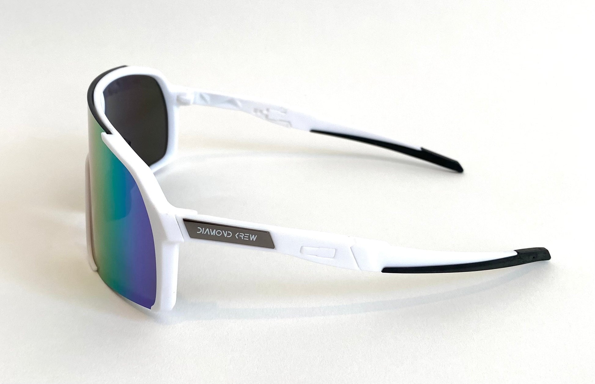 Diamond Krew Lucky Baseball Sunglasses | white frame and lens detail