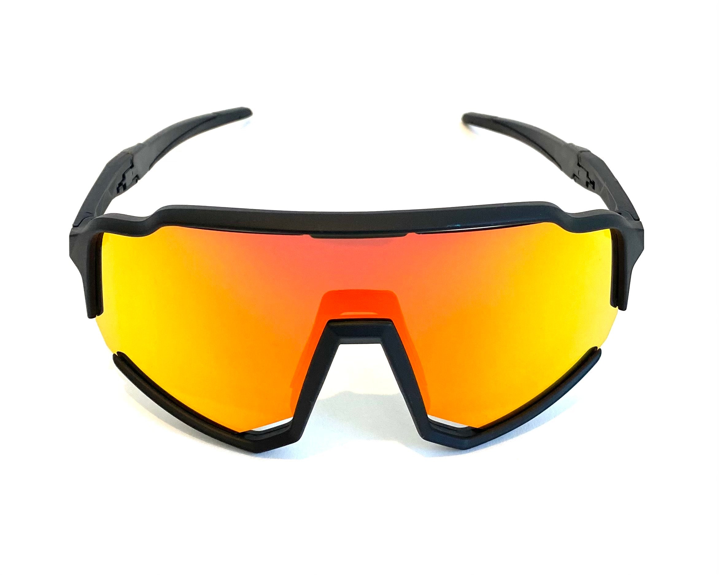 Diamond Krew Solar Flare Baseball Sunglasses | alternate view of black frame and lenses
