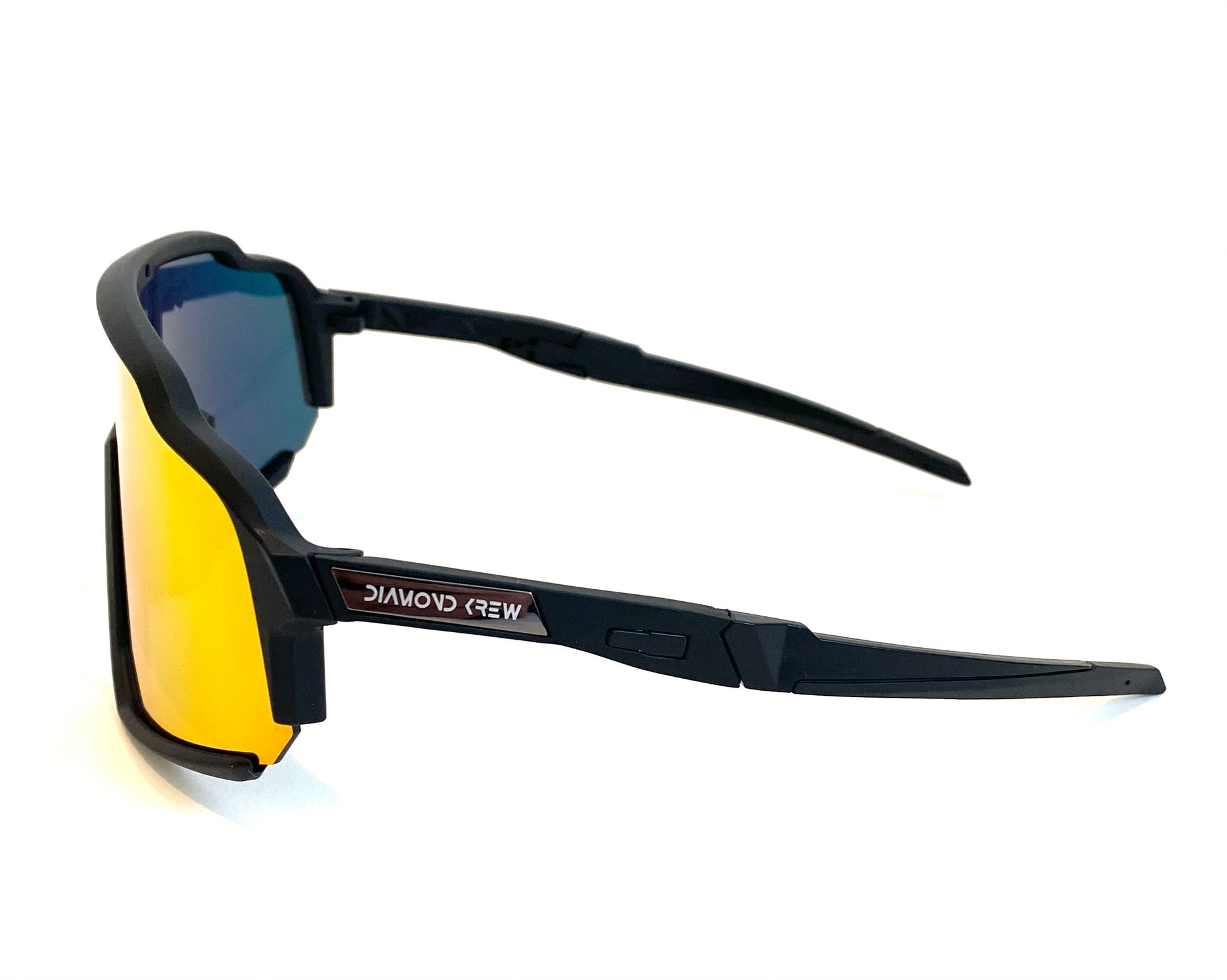 Diamond Krew Solar Flare Baseball Sunglasses | black frame and lens detail