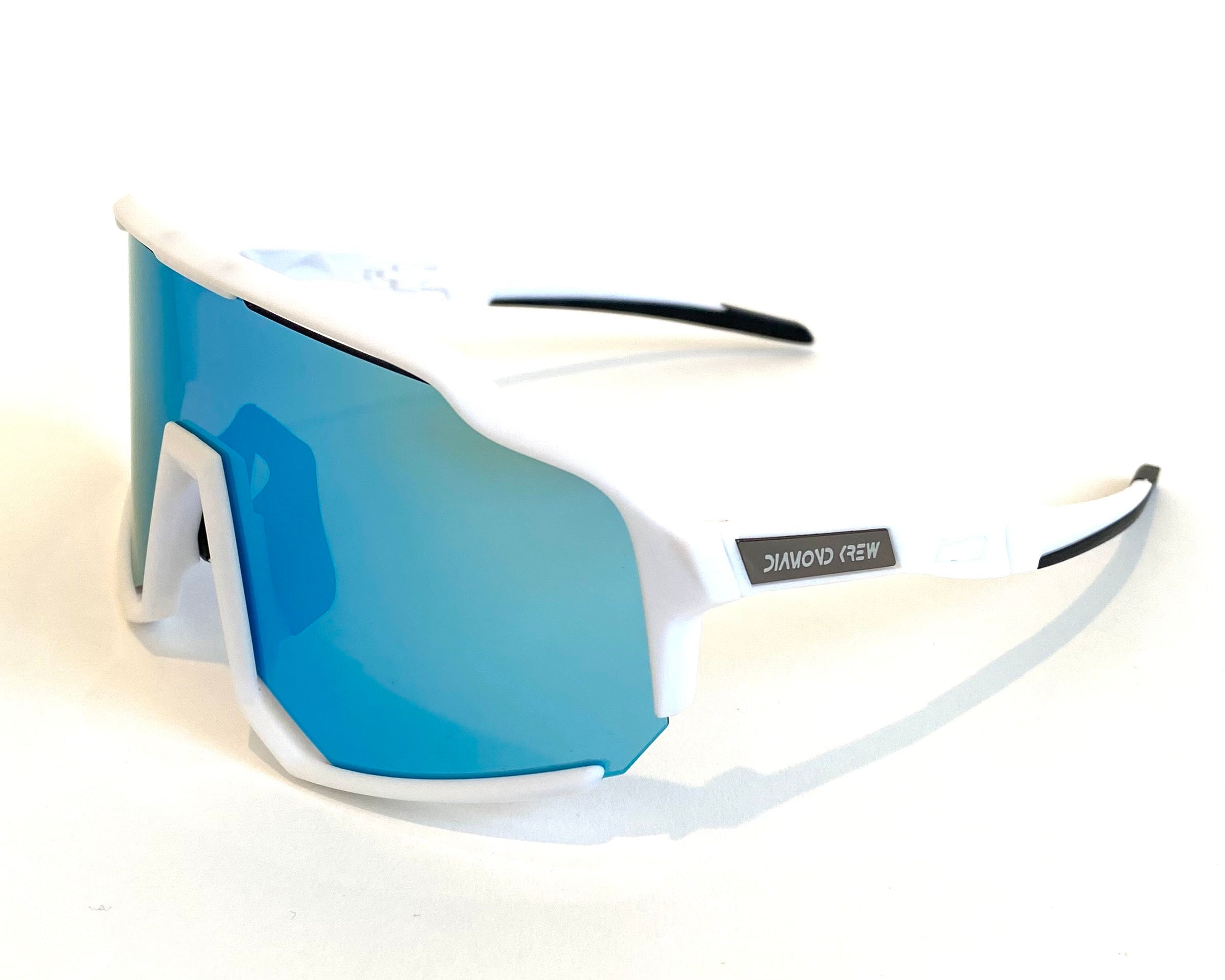 Diamond Krew Moon Shot Baseball Sunglasses | white frame product view