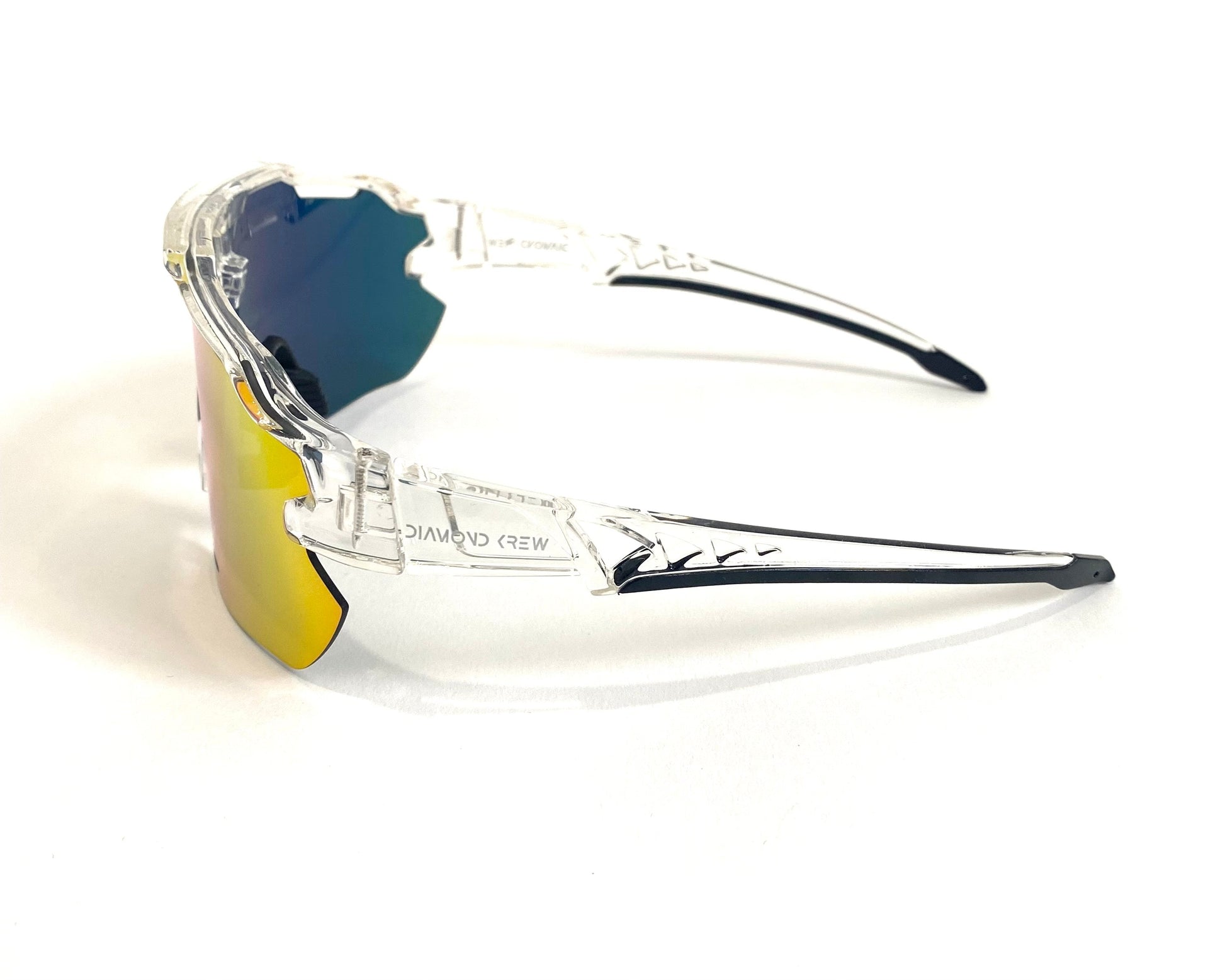 Diamond Krew Famous 2.0 Baseball Sunglasses | clear frame and lens detail