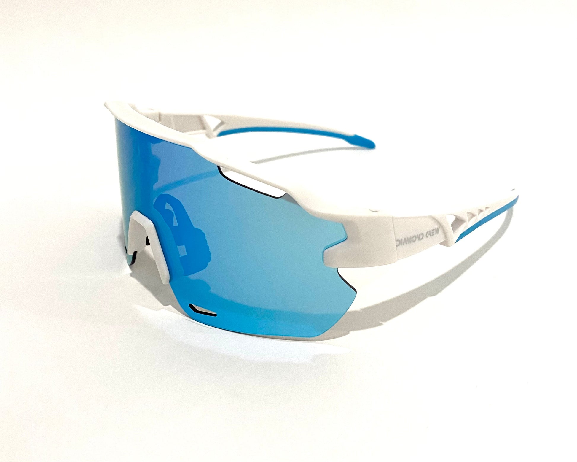 Diamond Krew Snow Baseball Sunglasses | white frame product view