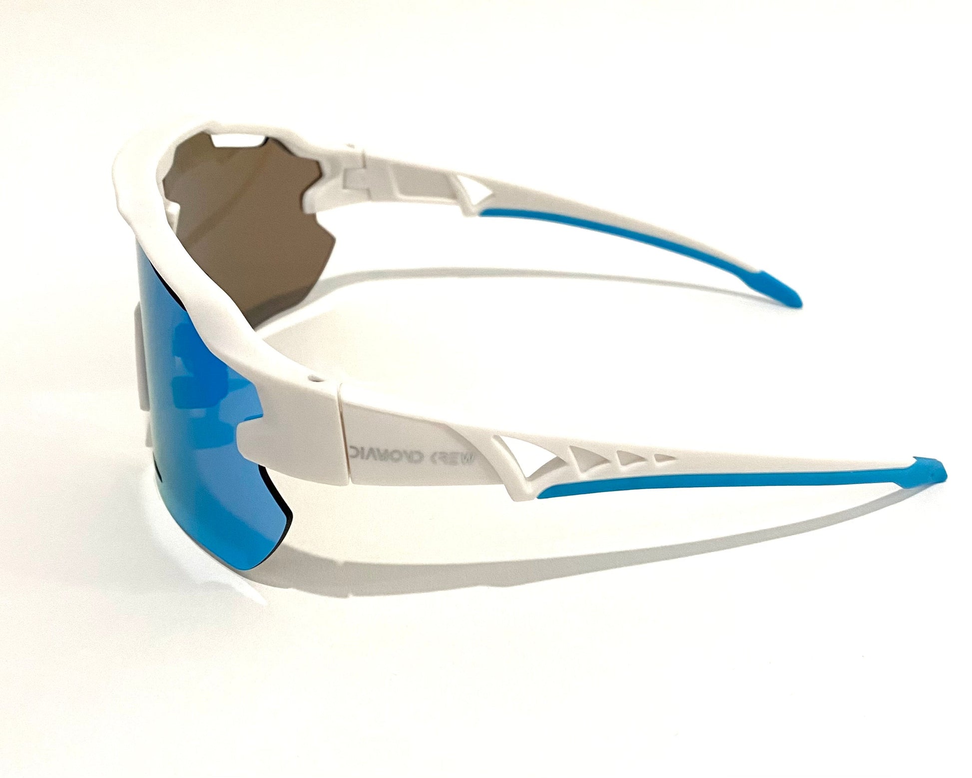 Diamond Krew Snow Baseball Sunglasses | white frame and lens detail