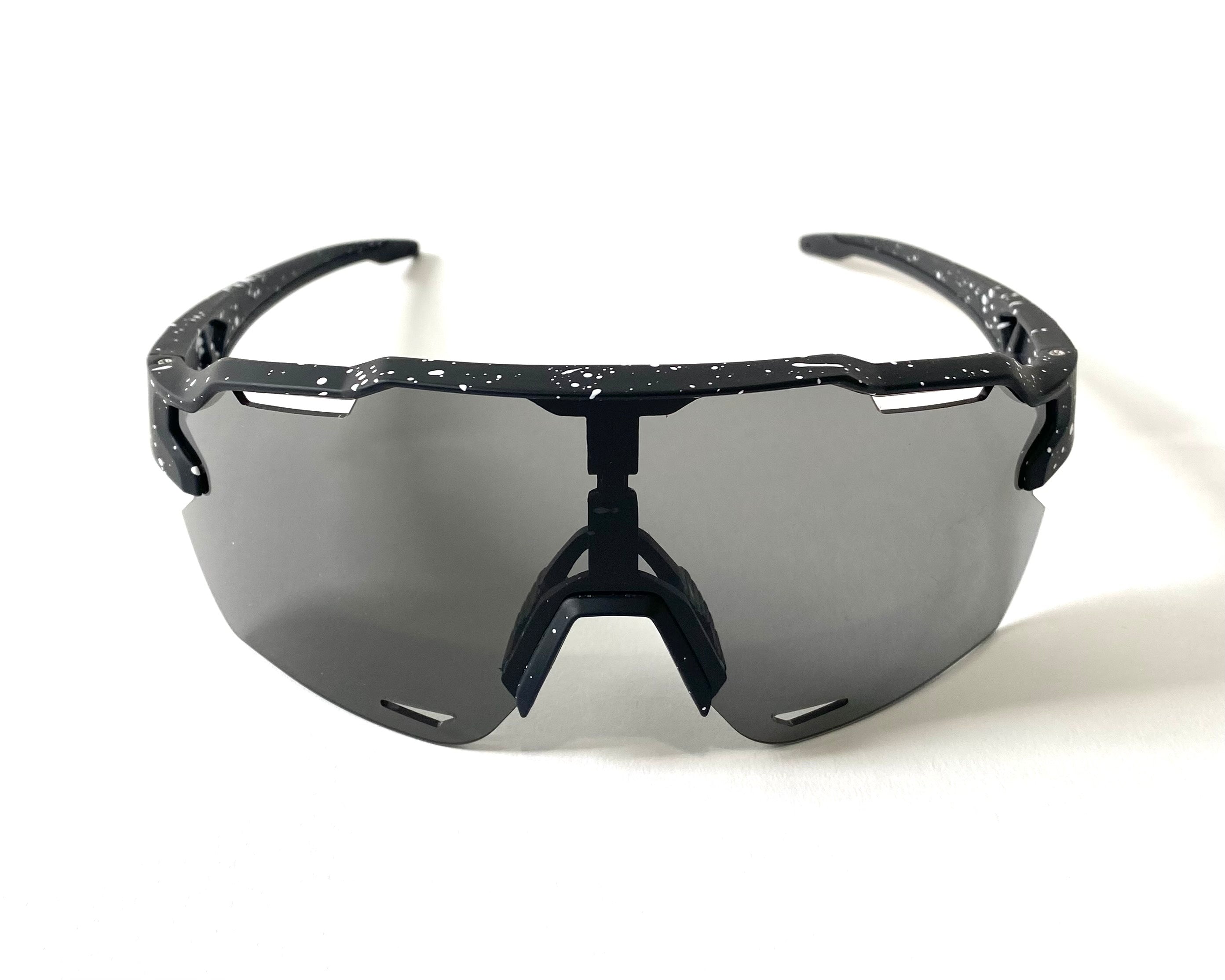 Diamond Krew Vulcan Polarized Baseball Sunglasses | alternate view of black and white splatter frame