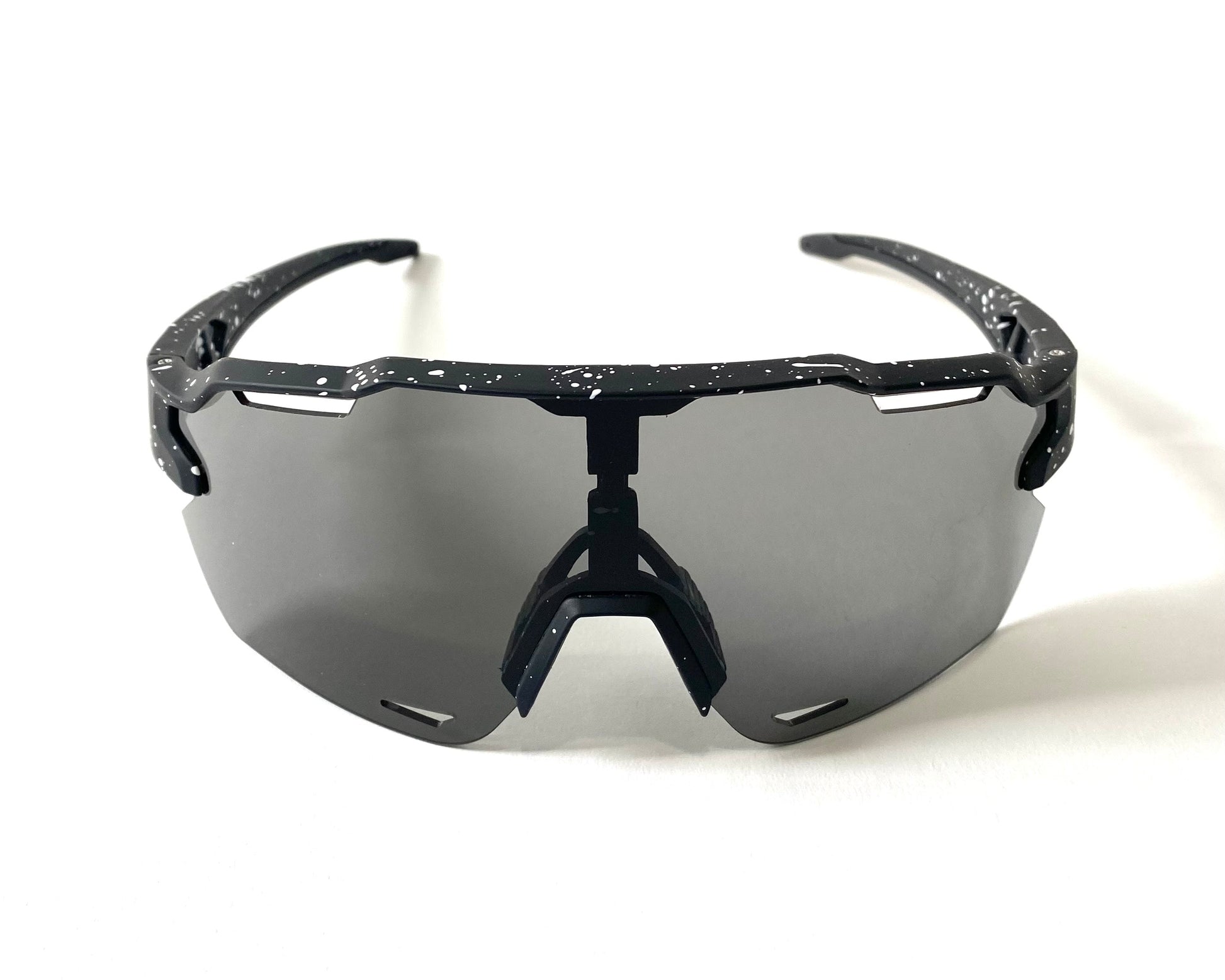 Diamond Krew Vulcan Polarized Baseball Sunglasses | alternate view of black and white splatter frame