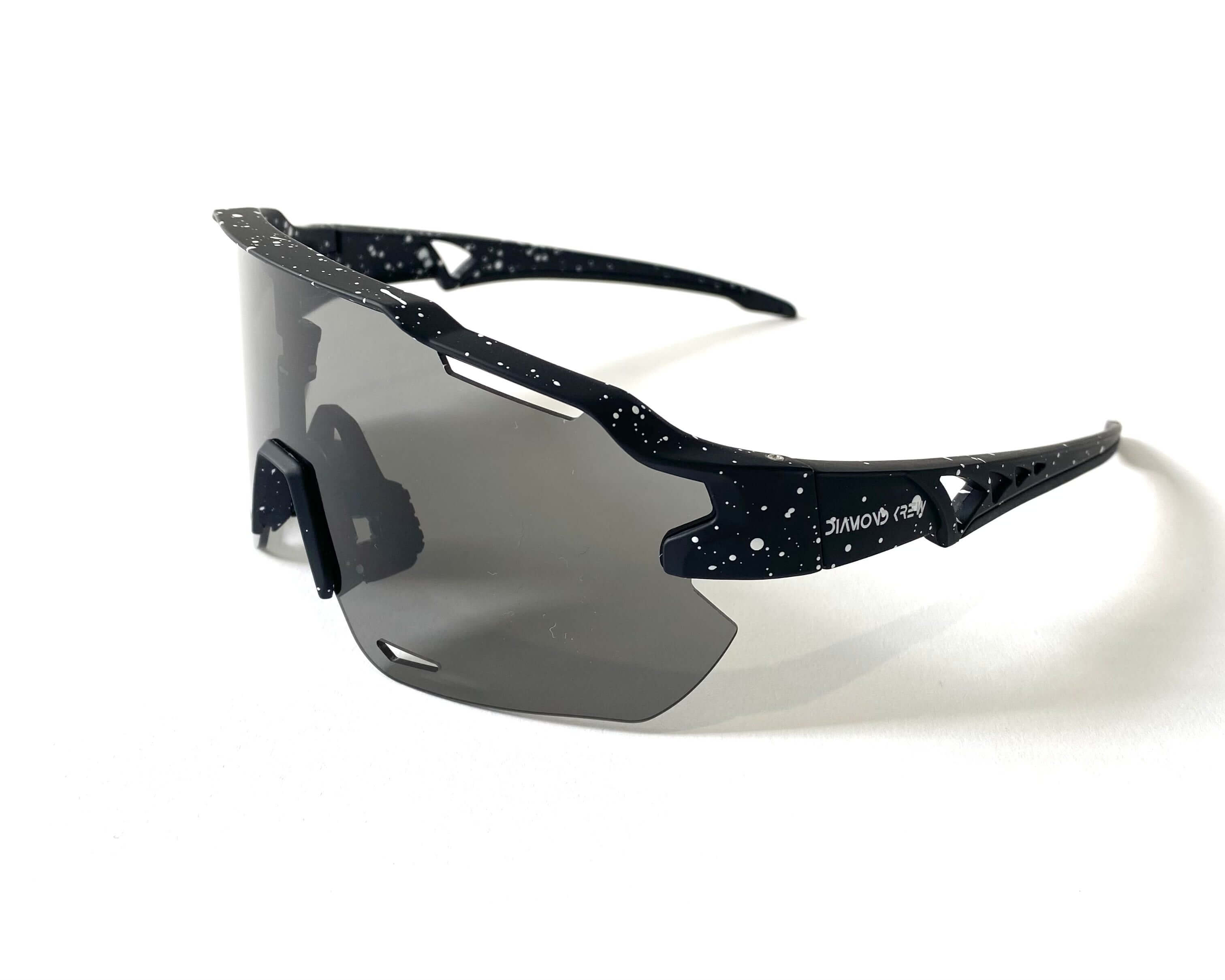 Diamond Krew Vulcan Polarized Baseball Sunglasses | black and white splatter frame product view