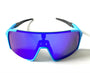 Diamond Krew Frozen Baseball Sunglasses | blue frame and lens detail