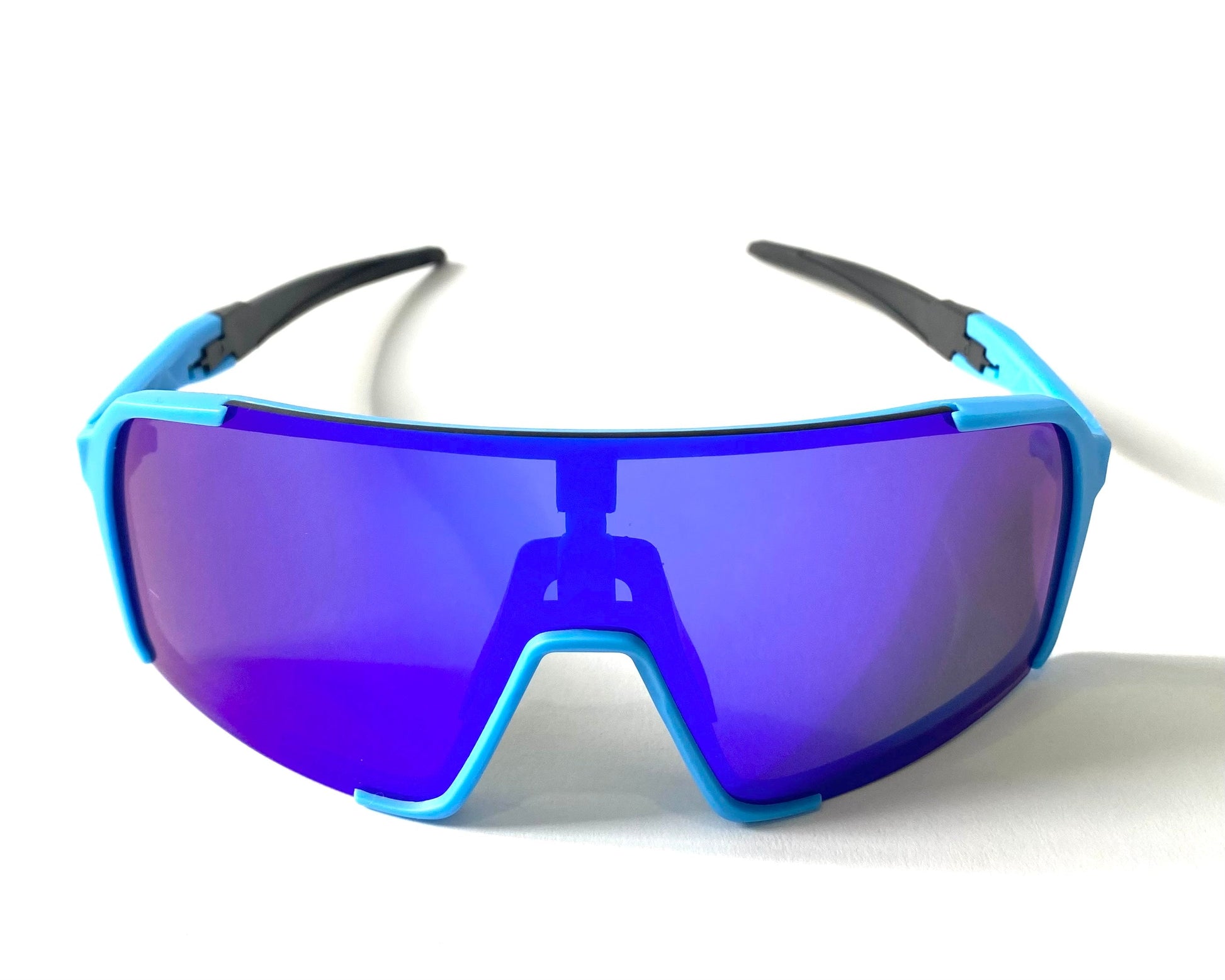 Diamond Krew Frozen Baseball Sunglasses | blue frame and lens detail