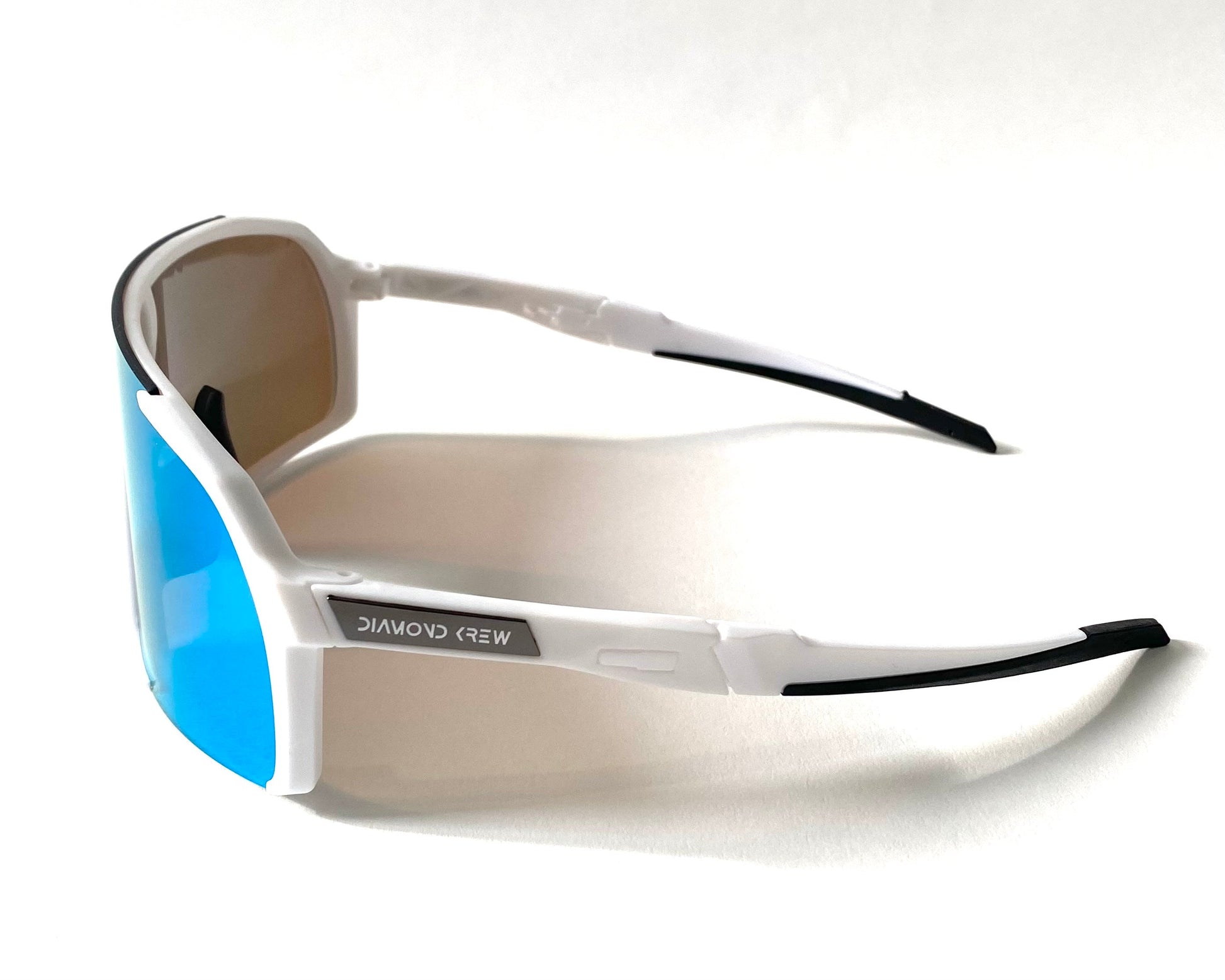Diamond Krew Ace Baseball Sunglasses | white frame and lens detail