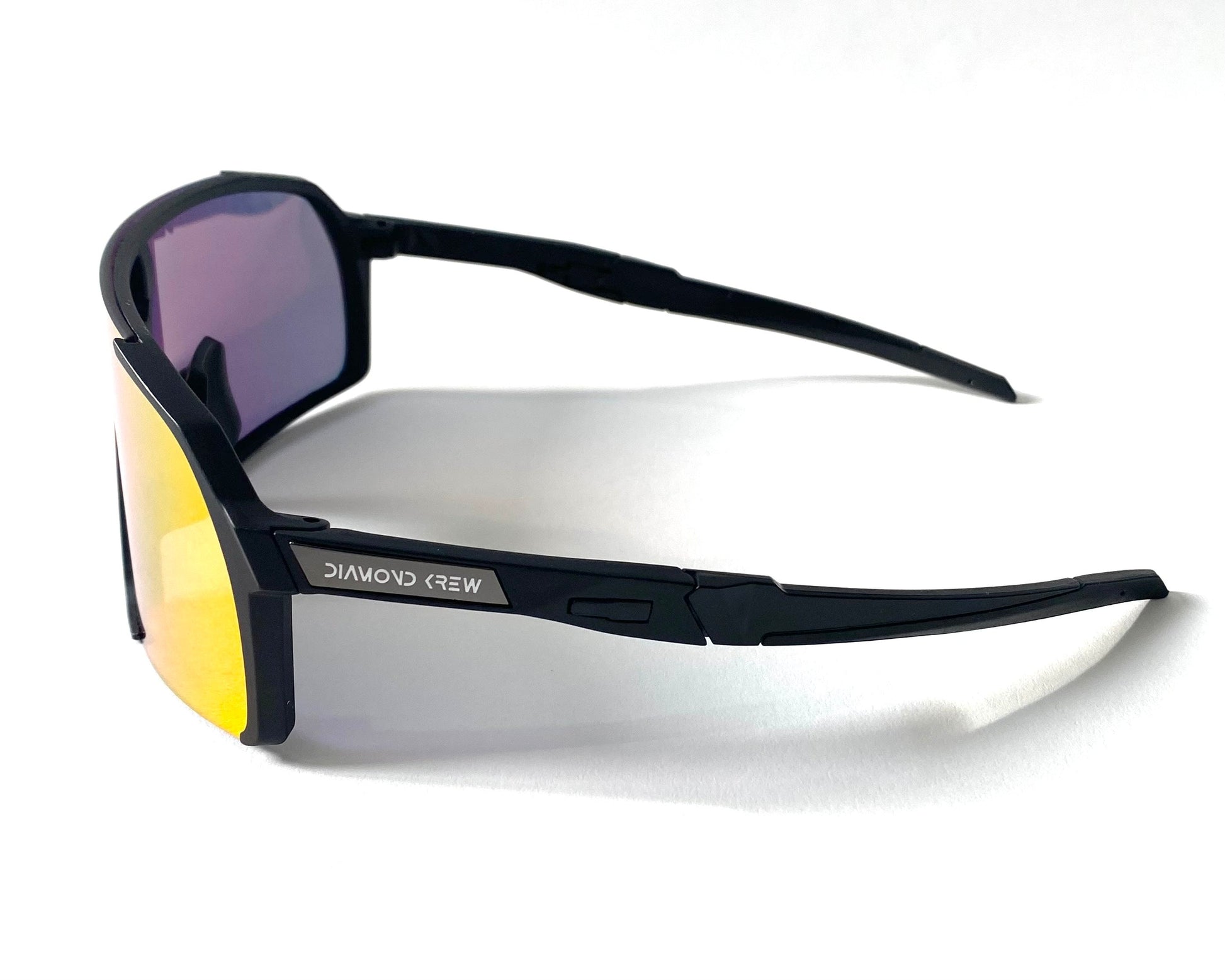 Diamond Krew Loud Baseball Sunglasses | black frame and lens detail