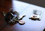 The Baseball Seams Company Baseball Seam Keychain made with used baseball seams, product detail view