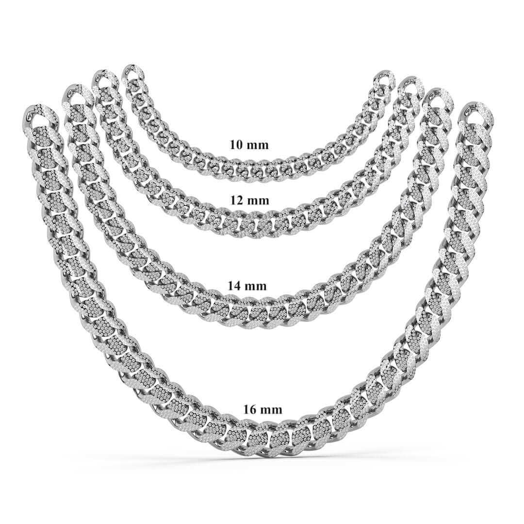 16mm Iced Out Cuban Chain 925 Silver Moissanite - Main Image