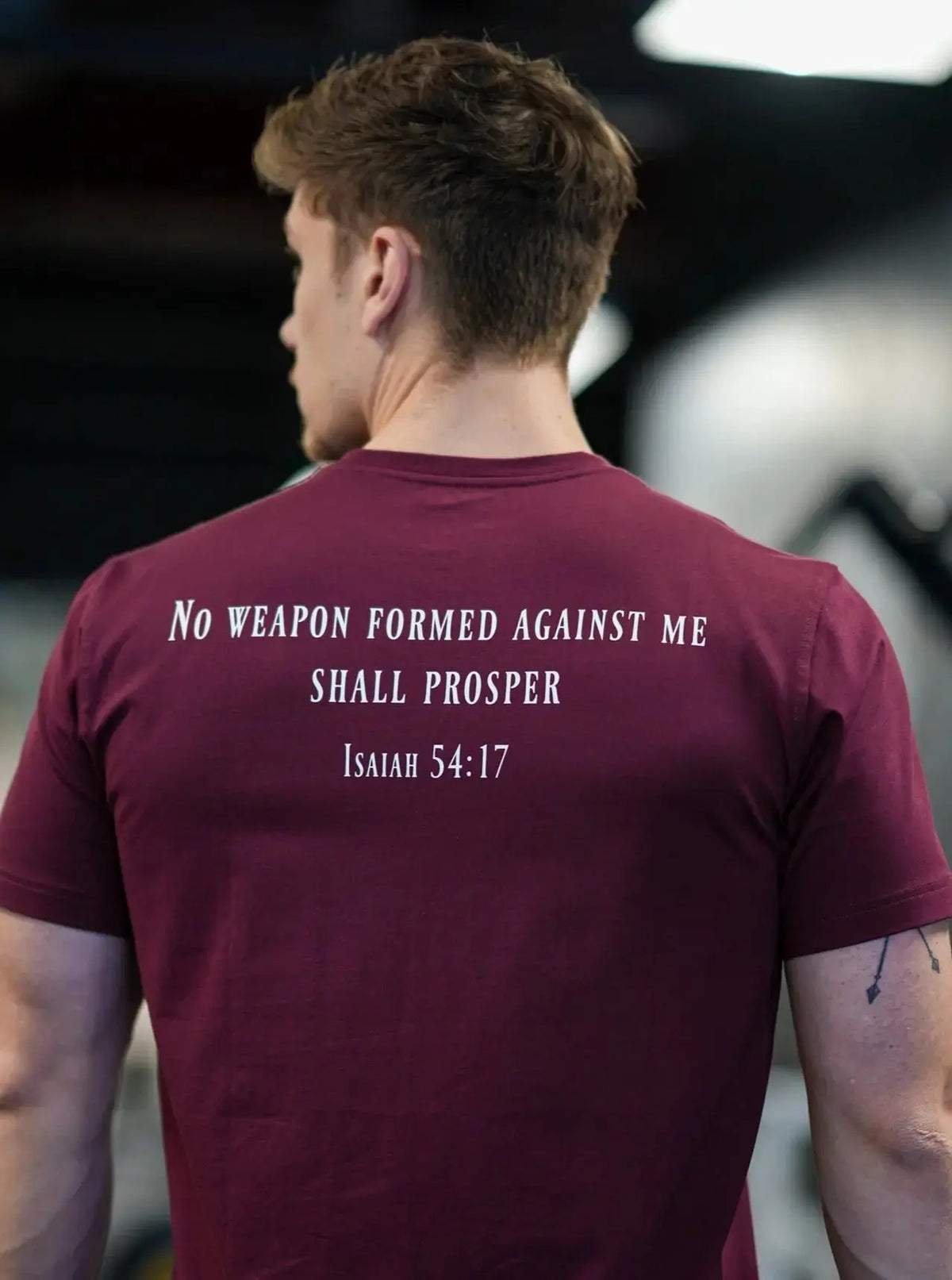 HolStrength Sovereign Performance Tee featuring Isaiah 54:17