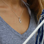 Mini Ichthys Football Necklace In Sterling Silver | All In Faith Christian Fish Football Pendant
