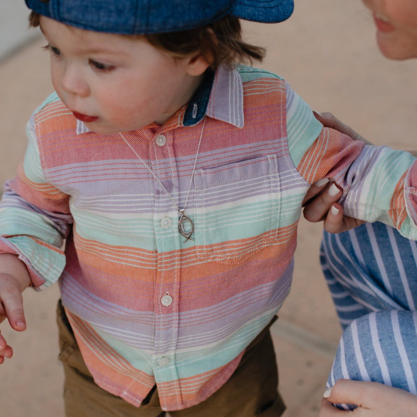 Mini Ichthys Football Necklace In Sterling Silver | All In Faith Christian Fish Football Pendant