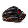 Jax Baseball Fielding Glove | CB-3 | Infield | Black - 11.5 inch leather glove with tan laces and gold stitching.