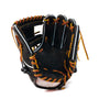 Jax Baseball Fielding Glove | CB-3 | Infield | Black with tan lace and gold stitching, ideal for infield play.