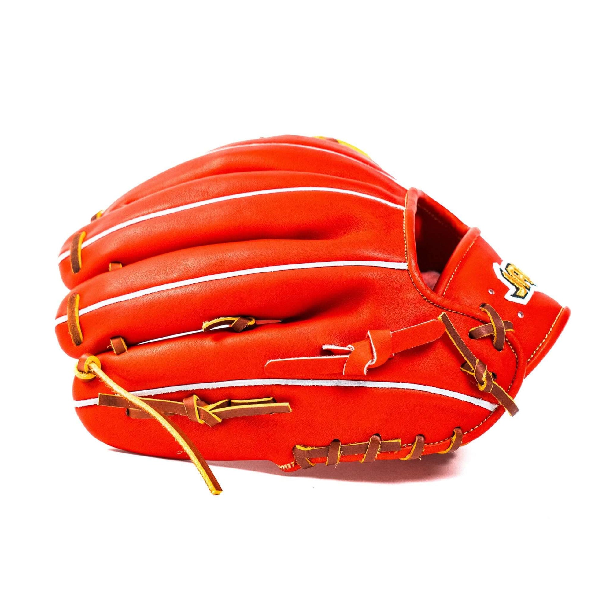 Jax Baseball Fielding Glove | CB-3 | Infield | Red side view showcasing the glove's design and color.