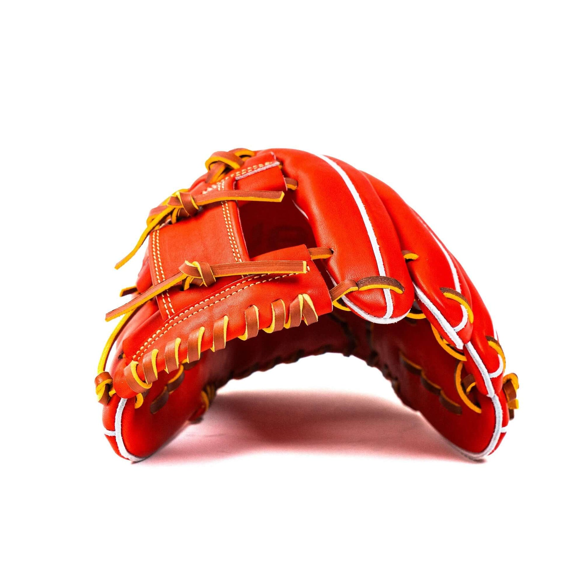 Jax Baseball Fielding Glove | CB-3 | Infield | Red side view showcasing the large pocket and vibrant design.