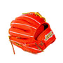 Jax Baseball Fielding Glove | CB-3 | Infield | Red - 11.5 inch leather glove with gold stitching and I-Web design