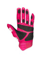 VukGripz Prowler Pink Batting Gloves showing the palm side for enhanced grip and batting performance.