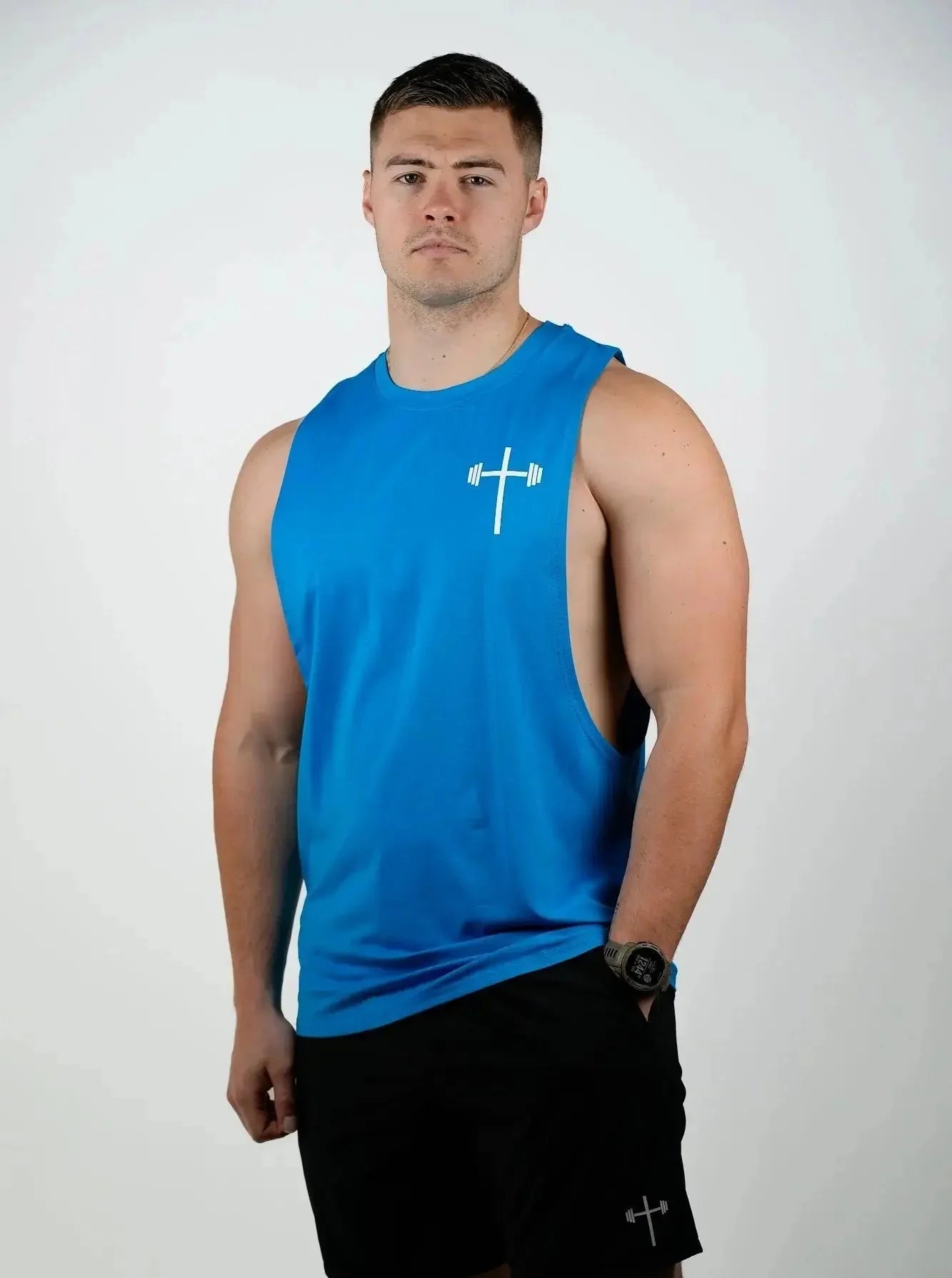 Premium Cut Off shirt blue
