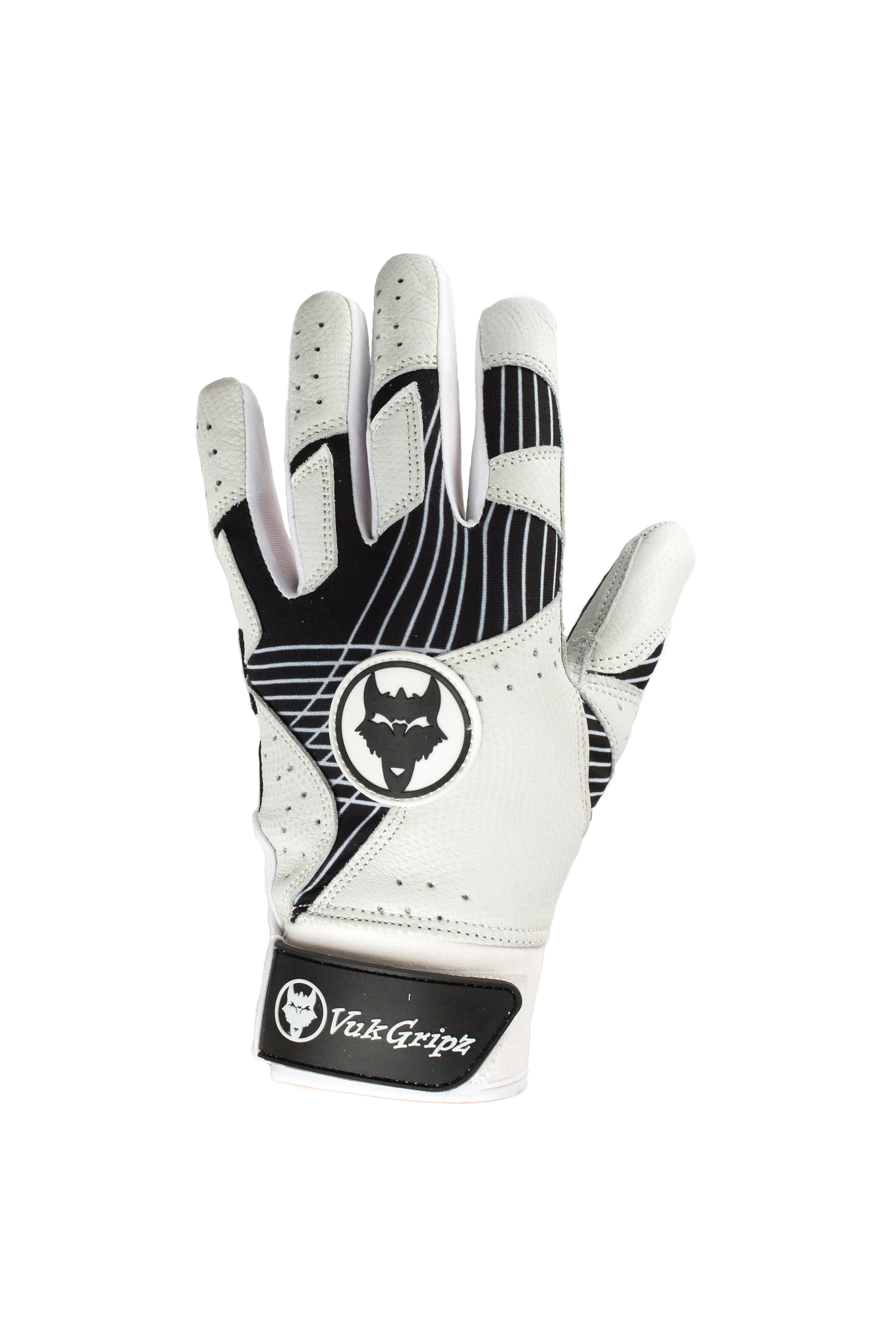 VukGripz Prowler Black Batting Gloves showcasing advanced grip technology for enhanced performance.