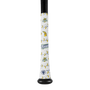 Savannah Bananas White Bat Grip Tape on a black bat with unique banana designs and logo.