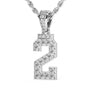 Customer Diamond Studded Jersey Number Necklace - Silver