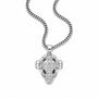 silver catchers man pendant with round stones