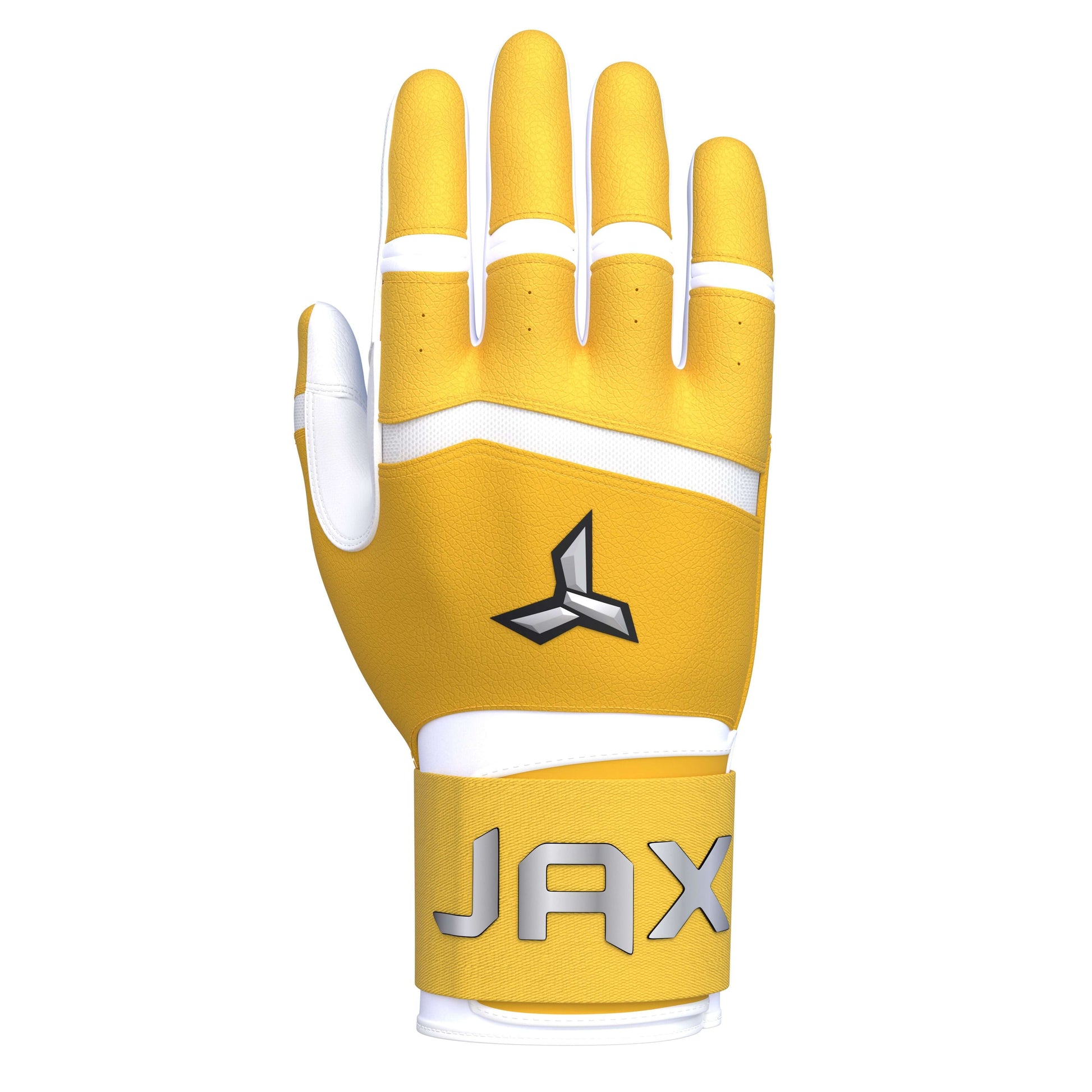 Jax Baseball Batting Gloves | Lead Off Lemon | Strap Cuff showcasing durability and performance with real cabretta leather.