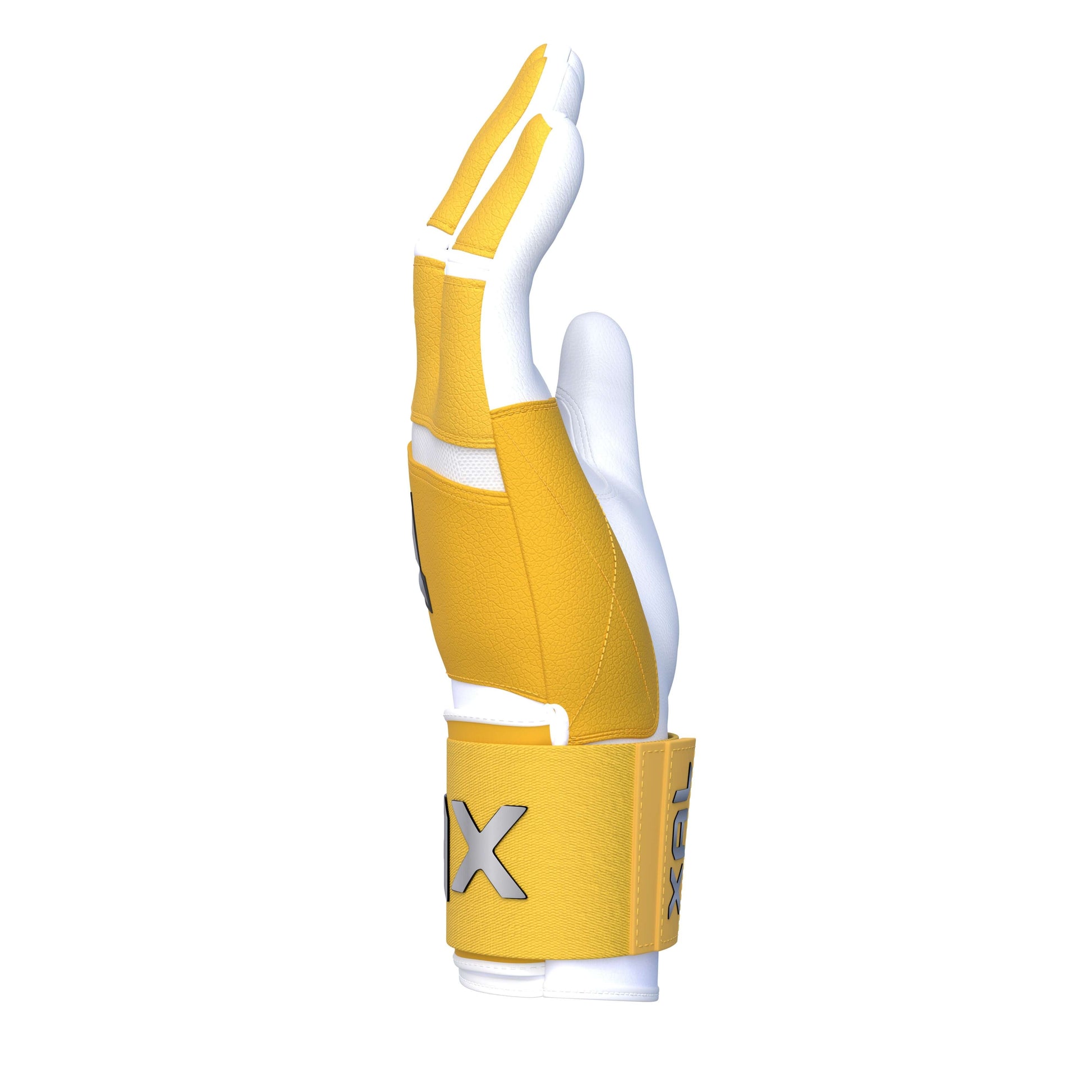 Jax Baseball Batting Gloves | Lead Off Lemon | Strap Cuff shown from the side, featuring a durable design and comfortable fit.