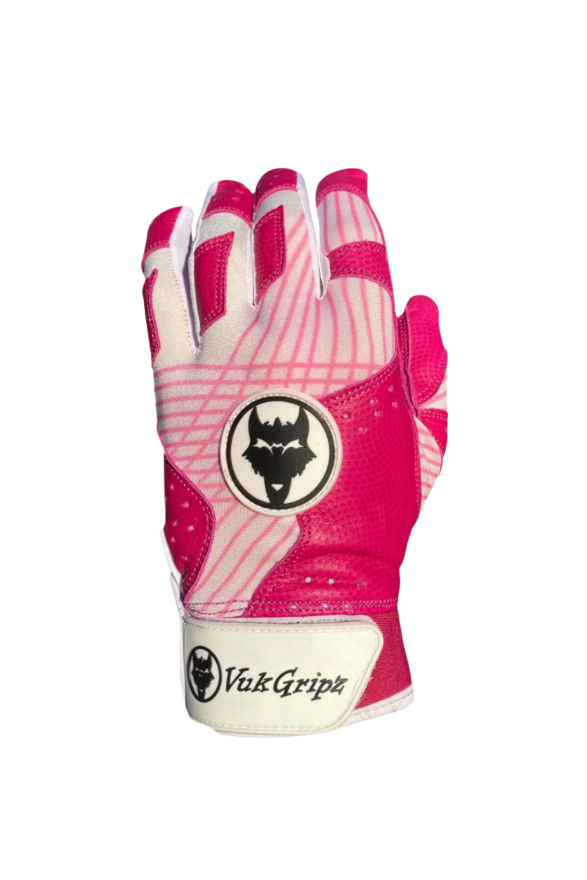 VukGripz Prowler Pink Batting Gloves showcasing innovative grip technology and vibrant pink design.