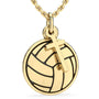 Gold Volleyball Cross Necklace | Volleyball Dangle Cross Pendant with chain