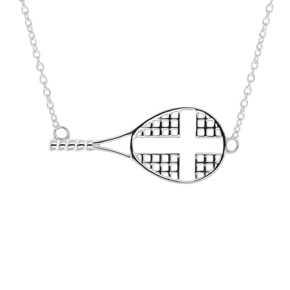 Love All Sideways Tennis Cross Necklace