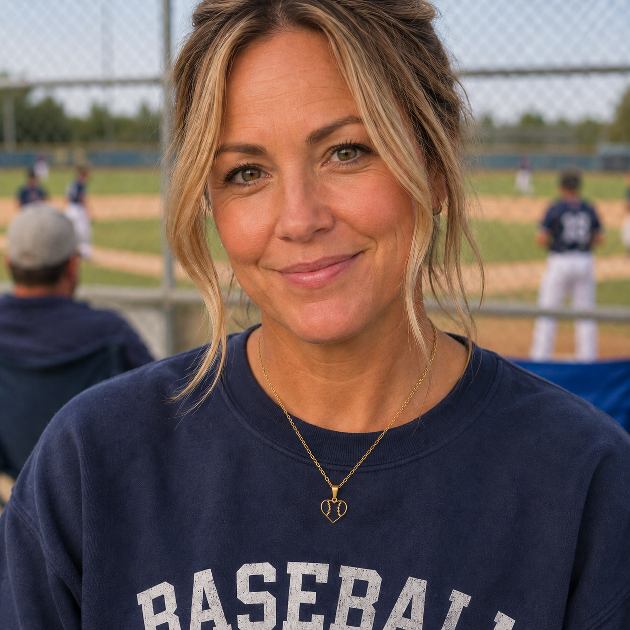 Heart Seams Softball Necklace