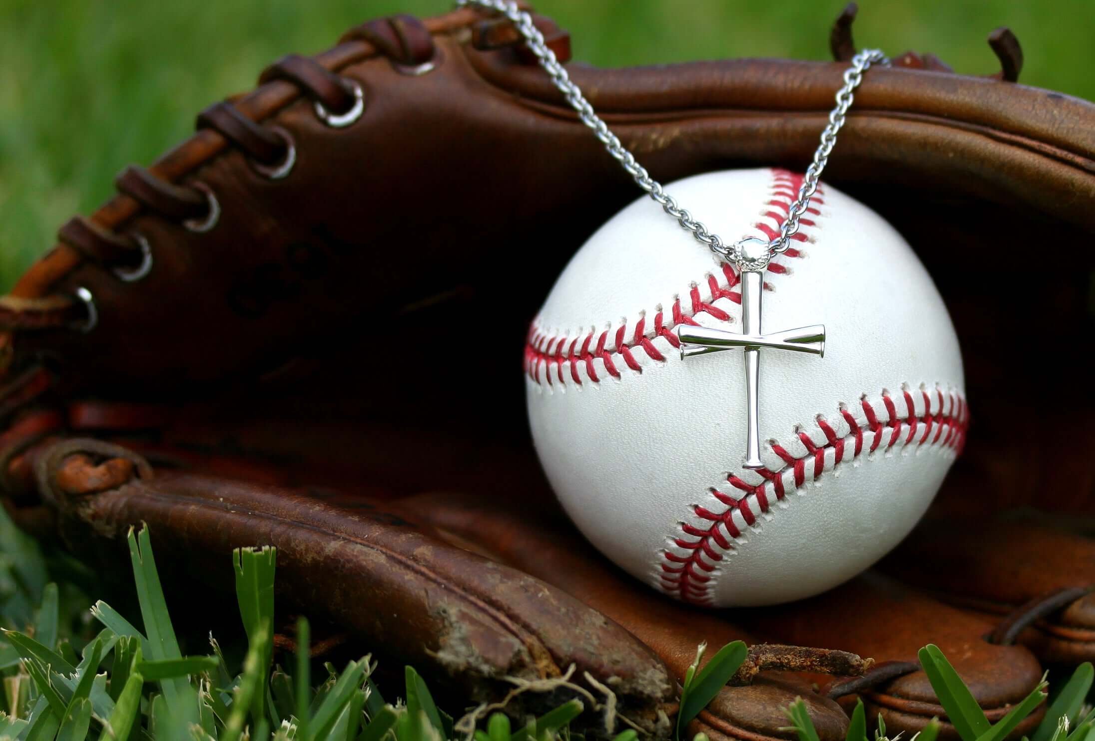 All In Faith Christian Sports Jewelry Banner | Five Tool Baseball Bat Cross Necklace