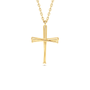All in Faith original baseball cross in yellow Gold stainless steel against a white background