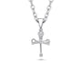All In Faith Silver Lacross cross pendant necklace on a white background