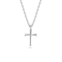 All in Faith Silver baseball cross necklace on a white background