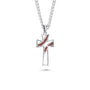Red Stitch Baseball Cross Necklace | Sterling Silver