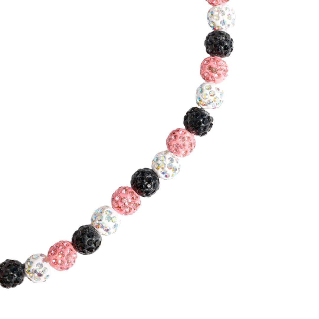 Personalised Sparkle Rhinestone Disco Ball Letter Beaded Necklace Sports Baseball Drip