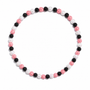 All In Faith Big League Iced Out Baseball Bead Necklace with sparkling black, pink and white beads